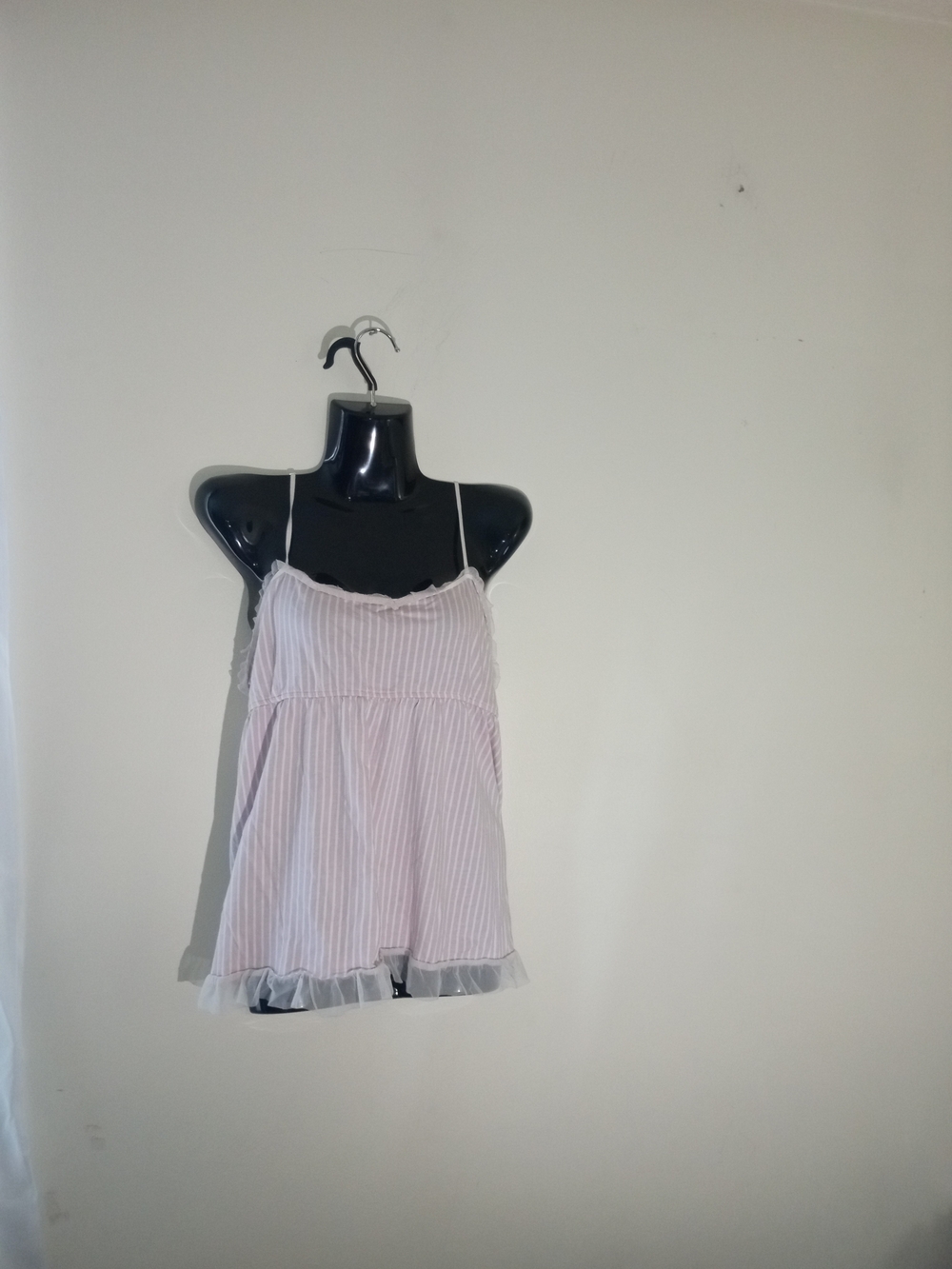 Vera Wang Light Pink and White Striped Tank Top